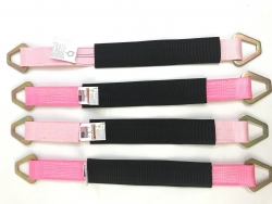 4 PACK OF 24 INCH PINK DIAMOND WEAVE AXLE STRAPS WITH PROTECTIVE SLEEVE