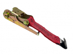 Ratchet Handle with 4" x 12" Diamond Weave Strap and Flat Hook - Color Options