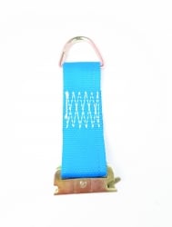 Rope Tie Assembly w/ Spring Loaded End Fitting and D-Ring-Blue