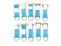 6 inch Rope Tie Assembly w/ Spring Loaded End Fitting & D-Ring-Blue 10 Pack