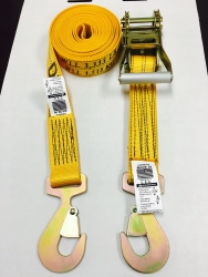 2 inch by 21 ft Diamond Weave Ratchet Strap with flat snap hooks