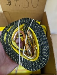 10 ft Big Yellow Autohauler 3 point Replacement Strap with Wire Hooks