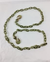 3/8 x 10 ft grade 70 Binder Chains with 2 Grab Hooks 6,600 lbs WLL