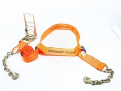 5,400 LB- 2 Point Wheel Tie Down for Heavy Equipment 4" Diamond Weave Webbing