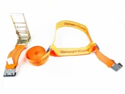 5,400 LB 2  POINT WHEEL TIE-DOWN FOR HEAVY EQUIPMENT 4" DIAMOND WEAVE WEBBING flat hook option