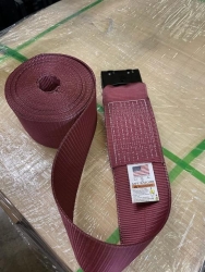 4" x 30' Winch Strap w/ Flat Hook DARK RED Extra Heavy Duty Webbing