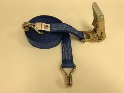 2" x 12' Ratchet Strap Diamond Weave w Double J Wire Hooks