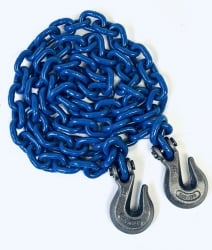 1/2" x 10' G100 15,000 Blue Chains with Grab Hooks