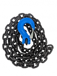 3/8" X 10' G100 Safety Chain with Latched Sling Hook