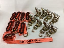 Big Orange 10 foot lasso strap with bolt on Swivel J hook- Box of 8