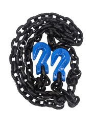 3/8" x 10' G100 8,800 lb Chains with 2 Grab Hooks