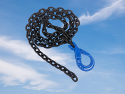 3/8" x 10' G100 Heavy Equipment Safety Chain with Self Locking Hook