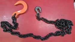 1/2" x 10' G100 Heavy Equipment Chains with Grab Hook and Foundry Hook 15,000 lb USA CHAIN