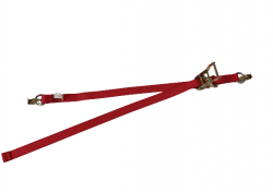1.5"X10' Diamond Weave Cargo Strap with Bull Rings and Mini Ratchet