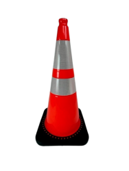 28" Orange Traffic Cone with Reflective Tape