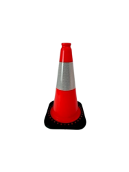 18" Orange Safety Traffic Cones with Reflective Tape