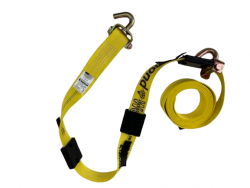 MEGA CHONKER 14,000 lb Yellow Diamond Weave 14 ft Rubber Cleat Wheel Strap with Short Swivel J Hooks