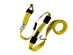 MEGA CHONKER 14,000 lb Yellow Diamond Weave 14 ft Rubber Cleat Wheel Strap with 13.2K Wire Hooks
