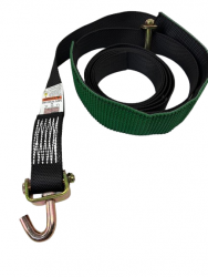 Low Profile 14 FT Diamond Weave Swivel J Hook Wheel Strap-Black