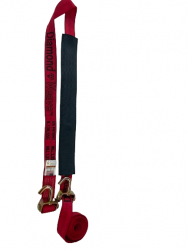 Low Profile 14 FT Red Diamond Weave Swivel J Hook Wheel Strap