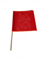 Warning Flag 18" x 18" with Wood Dowel-Style Handle