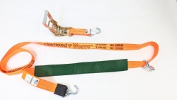 Low Profile 10 FT Diamond Weave Small Welded Swivel J Hook Ratchet Wheel Strap - Color Options