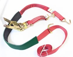 Ratchet wheel strap for small hole decks- Low Pro Sleeve version Red Diamond Weave